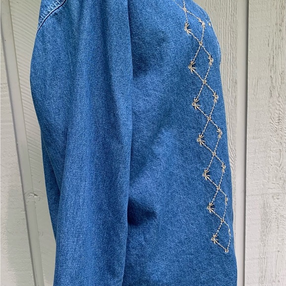 Vintage Proudly Plus 80’s/90’s Embroidered Jean Shirt Sz 2X - Picture 4 of 11
